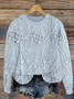 Damen Geblümt Print Frühling/Herbst Lässig Langarm Rundhals Strickpullover