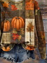 Damen Ahornblatt Rundhals Print Lässig Frühling/Herbst Langarm Sweatshirt