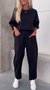 Damen Unifarben Nahtverarbeitung Zweiteiliges Set Täglich Langarm Lässig Frühling/Herbst Bluse mit Hose Matching Set