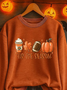 Damen Ahornblatt Rundhals Print Lässig Frühling/Herbst Langarm Sweatshirt