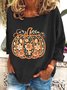 Damen Geblümt Langarm T-Shirts T-Shirt Rundhals Print Lässig Frühling/Herbst T-Shirt mit Grafik Oberteile