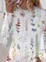 Damen Geblümt Langarm T-Shirts T-Shirt Rundhals Print Lässig Frühling/Herbst T-Shirt mit Grafik Oberteile