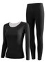 Damen Unifarben Zweiteiliges Set Täglich Langarm Lässig Frühling/Herbst Bluse mit Hose Matching Set