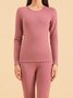 Damen Unifarben Zweiteiliges Set Täglich Langarm Lässig Frühling/Herbst Bluse mit Hose Matching Set