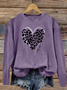 Damen Leopard Rundhals Print Lässig Frühling/Herbst Langarm Sweatshirt