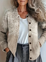 Damen Abstrakt Retro Frühling/Herbst Print Strickjacke