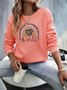 Damen Herz/Herz Rundhals Print Lässig Frühling/Herbst Langarm Sweatshirt