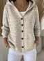 Damen Geblümt Langarm Kapuze Lässig Frühling/Herbst Strickjacke Oberbekleidung