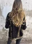 Damen Frühling/Herbst Oberbekleidung Retro Print Abstrakt Langarm Schalkragen Jacke