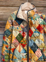 Damen Retro Print Winter Abstrakt Stehkragen Gepolstert Parka