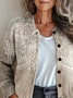 Damen Abstrakt Retro Frühling/Herbst Print Strickjacke