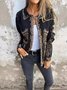 Damen Frühling/Herbst Oberbekleidung Retro Print Abstrakt Langarm Schalkragen Jacke