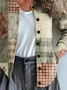 Damen Abstrakt Retro Frühling/Herbst Print Strickjacke