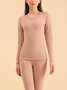 Damen Unifarben Zweiteiliges Set Täglich Langarm Lässig Frühling/Herbst Bluse mit Hose Matching Set