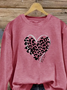 Damen Leopard Rundhals Print Lässig Frühling/Herbst Langarm Sweatshirt