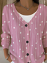 Damen Abstrakt Langarm V-Ausschnitt Lässig Frühling/Herbst Strickjacke Oberbekleidung