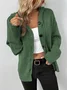 Damen Unifarben Frühling/Herbst Aufdecken Retro Nahtverarbeitung Leicht Strickjacke