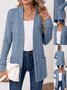 Damen Unifarben Frühling/Herbst Aufdecken Retro Nahtverarbeitung Leicht Strickjacke