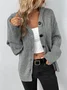 Damen Unifarben Frühling/Herbst Aufdecken Retro Nahtverarbeitung Leicht Strickjacke