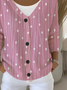 Damen Abstrakt Langarm V-Ausschnitt Lässig Frühling/Herbst Strickjacke Oberbekleidung