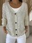 Damen Geblümt Langarm V-Ausschnitt Lässig Frühling/Herbst Strickjacke Oberbekleidung