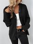 Damen Unifarben Frühling/Herbst Aufdecken Retro Nahtverarbeitung Leicht Strickjacke
