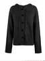 Damen Unifarben Frühling/Herbst Aufdecken Retro Nahtverarbeitung Leicht Strickjacke