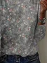 Damen Geblümt Langarm T-Shirts T-Shirt Rundhals Print Lässig Frühling/Herbst T-Shirt mit Grafik Oberteile