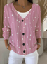 Damen Abstrakt Langarm V-Ausschnitt Lässig Frühling/Herbst Strickjacke Oberbekleidung