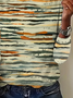 Damen Abstrakt Langarm T-Shirts T-Shirt Rundhals Print Lässig Frühling/Herbst T-Shirt mit Grafik Oberteile