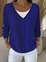 Damen Unifarben Lässig Frühling/Herbst Strickjacke