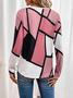 Damen Abstrakt Langarm T-Shirts T-Shirt Rundhals Print Lässig Frühling/Herbst T-Shirt mit Grafik Oberteile
