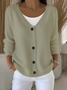 Damen Unifarben Lässig Frühling/Herbst Strickjacke