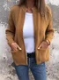 Damen Frühling/Herbst Oberbekleidung Retro Nahtverarbeitung Unifarben Langarm Stehkragen Jacke