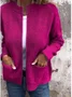 Damen Frühling/Herbst Oberbekleidung Retro Nahtverarbeitung Unifarben Langarm Stehkragen Jacke