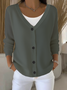 Damen Unifarben Lässig Frühling/Herbst Strickjacke
