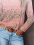 Damen Abstrakt Langarm T-Shirts T-Shirt Rundhals Print Lässig Frühling/Herbst T-Shirt mit Grafik Oberteile