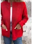 Damen Frühling/Herbst Oberbekleidung Retro Nahtverarbeitung Unifarben Langarm Stehkragen Jacke