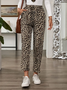 Damen Leopard Lang Hose Lässig Frühling/Herbst Hose