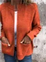 Damen Frühling/Herbst Oberbekleidung Retro Nahtverarbeitung Unifarben Langarm Stehkragen Jacke