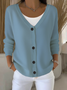 Damen Unifarben Lässig Frühling/Herbst Strickjacke