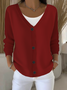 Damen Unifarben Lässig Frühling/Herbst Strickjacke