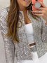 Damen Frühling/Herbst Oberbekleidung Retro Nahtverarbeitung Unifarben Langarm Stehkragen Jacke