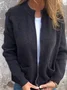 Damen Frühling/Herbst Oberbekleidung Retro Nahtverarbeitung Unifarben Langarm Stehkragen Jacke
