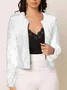 Damen Frühling/Herbst Oberbekleidung Retro Nahtverarbeitung Unifarben Langarm Stehkragen Jacke
