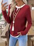 Damen Unifarben Langarm T-Shirts T-Shirt V-Ausschnitt Lässig Frühling/Herbst Oberteile