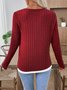 Damen Unifarben Langarm T-Shirts T-Shirt V-Ausschnitt Lässig Frühling/Herbst Oberteile