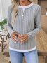 Damen Unifarben Langarm T-Shirts T-Shirt V-Ausschnitt Lässig Frühling/Herbst Oberteile
