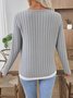 Damen Unifarben Langarm T-Shirts T-Shirt V-Ausschnitt Lässig Frühling/Herbst Oberteile