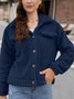 Damen Frühling/Herbst Oberbekleidung Retro Nahtverarbeitung Unifarben Langarm Schalkragen Jacke